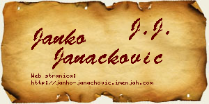 Janko Janaćković vizit kartica